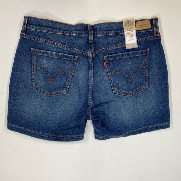 Levis 515 Womens Mid Rise Denim Shorts Medium Wash Regular Fit Blue Size 12 - Picture 8 of 9